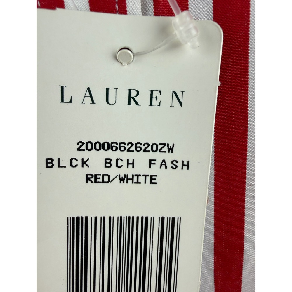 Lauren Ralph Lauren Womens Red White Striped Button Down Shirt Contrast Collar S - Picture 3 of 10
